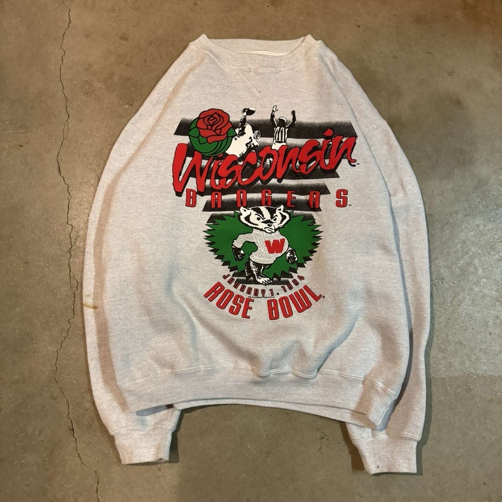 Wisconsin Badgers Rose Bowl Grey Sweater